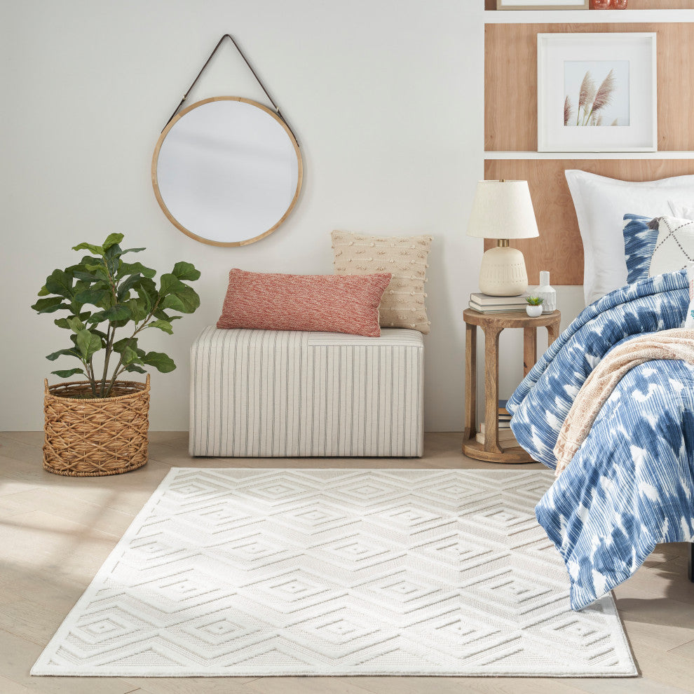 Nourison Versatile 6' x 9' Ivory/White Modern Area Rug