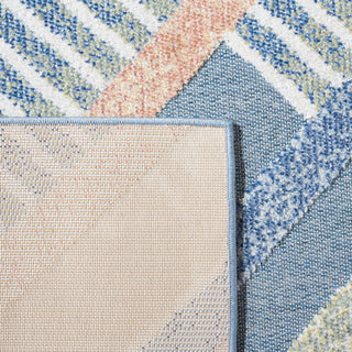 Safavieh Sarasota Collection SAR102 Indoor-Outdoor Rug, Blue/Light Green, 2'3"x9'