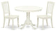 Hlda3-Lwh-W 3Pc Round 42"Table And 2 Vertical Slatted Chairs