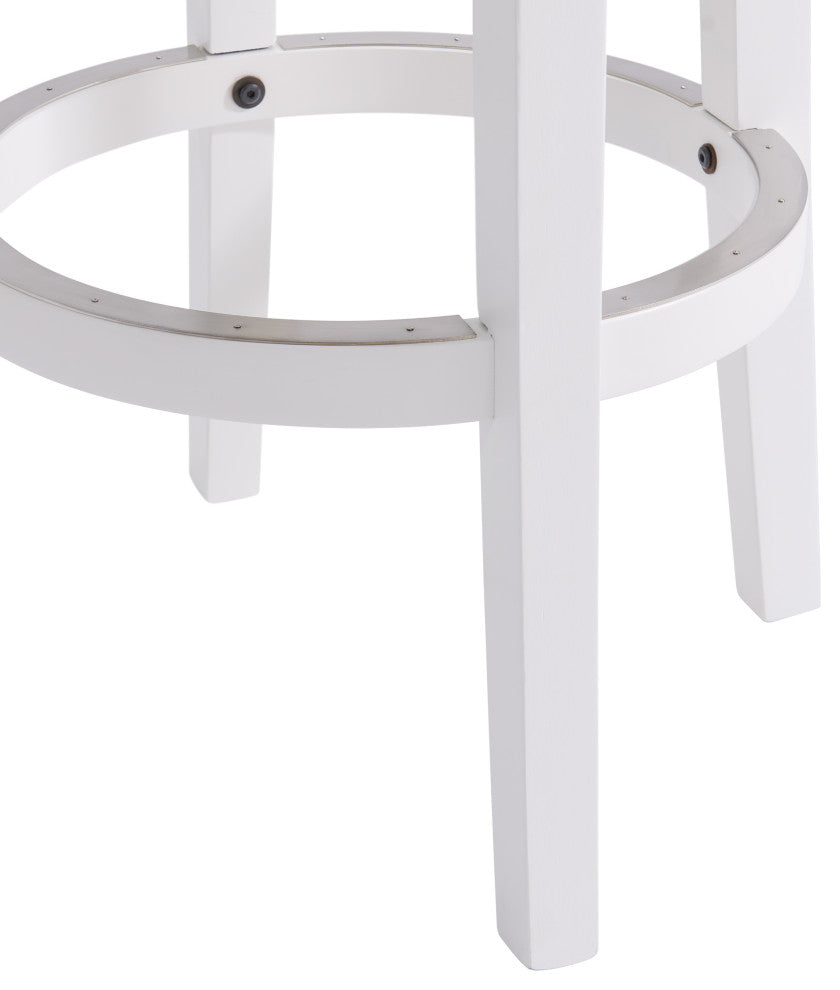 Clara Swivel Bar Stool, White, Bar Height