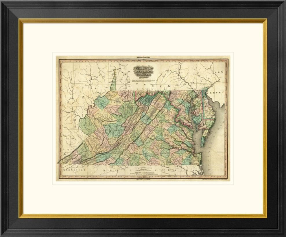 "Virginia, Maryland and Delaware, 1823" Framed Print by Henry S. Tanner, 26"x22"