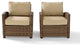 Bradenton 2-Piece Outdoor Wicker Seating Set With Sand Cushions