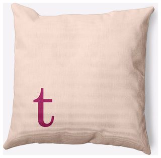 20" x 20" Modern Monogram Indoor/Outdoor Polyester Throw Pillow, Dusty Rose