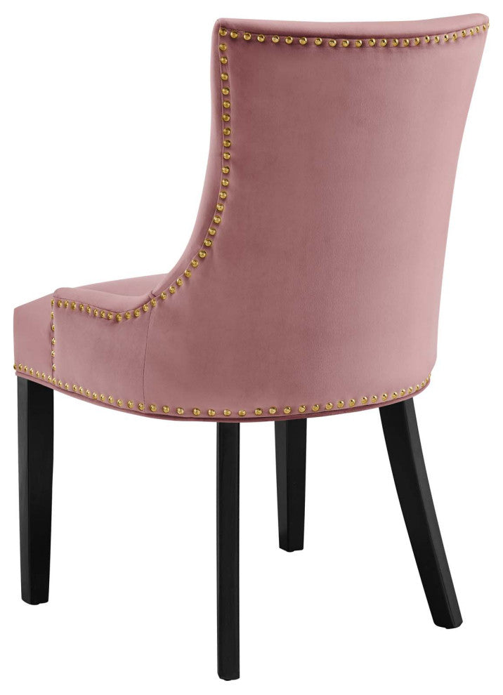 Dining Chair, Nailhead, Set of 2, Pink, Velvet, Modern, Cafe Bistro Hospitality