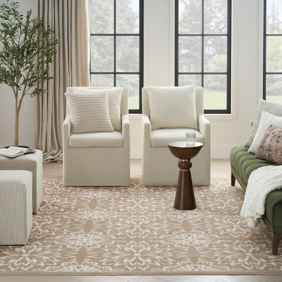 Nourison Jubilant 6' x 9' Taupe Farmhouse Indoor Rug