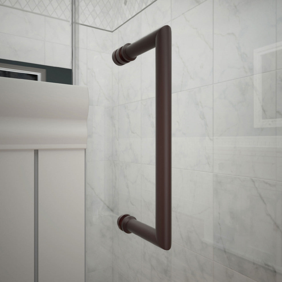Unidoor Plus 59"Wx30 3/8" DFrameless Hinged Shower Enclosure, Oil Rubbed Bronze