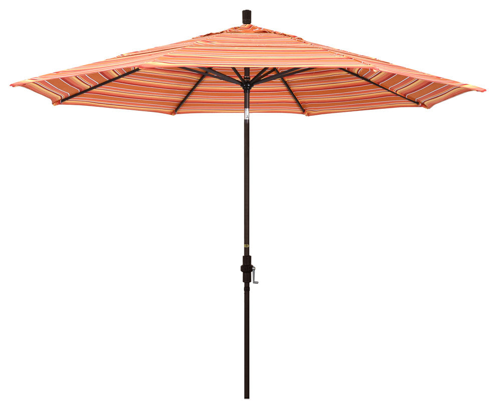 11' Aluminum Umbrella Collar Tilt Bronze, Sunbrella, Dolce Mango