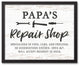 Papa Repair Shop 20x16 Black Framed Canvas