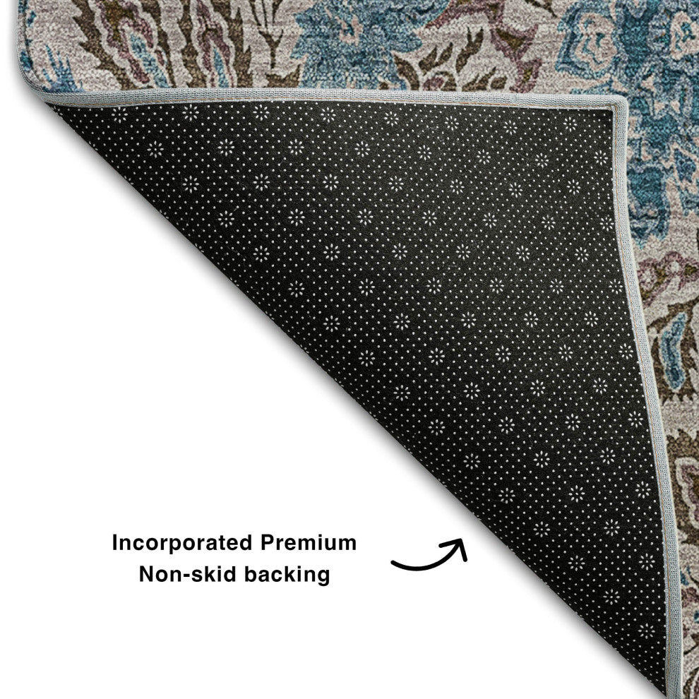 Premium Machine Washable Mayfield AMF660 Mocha 2'3" x 7'6" Runner Rug