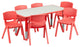 Roseto FFIF38858 Seven Piece Plastic Framed Classroom Set - Red