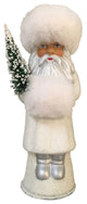 Schaller Paper Mache Candy Container- Russian Santa White Coat
