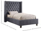 Ashton Linen Bed, Gray, Twin