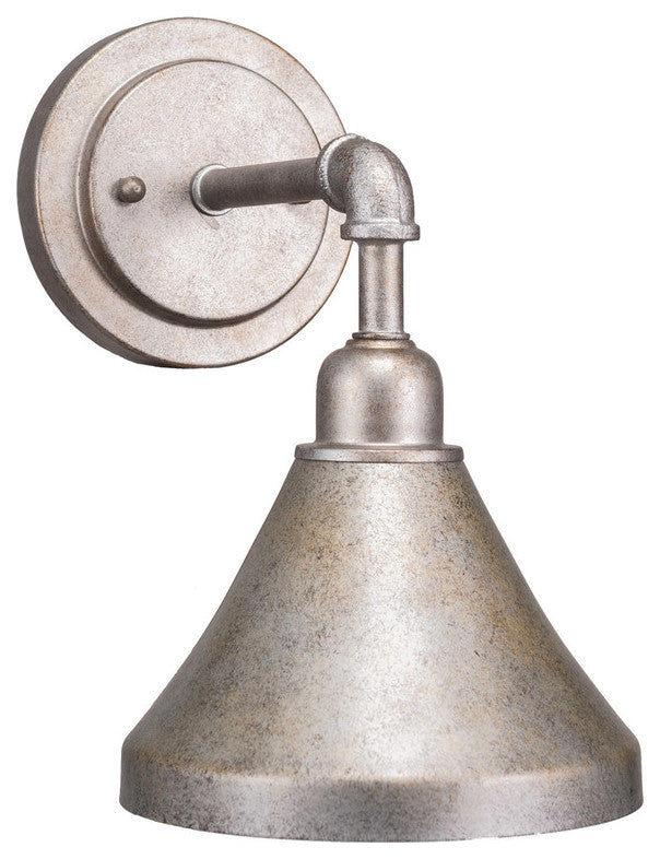 Vintage 1-Light Wall Sconce, Aged Silver
