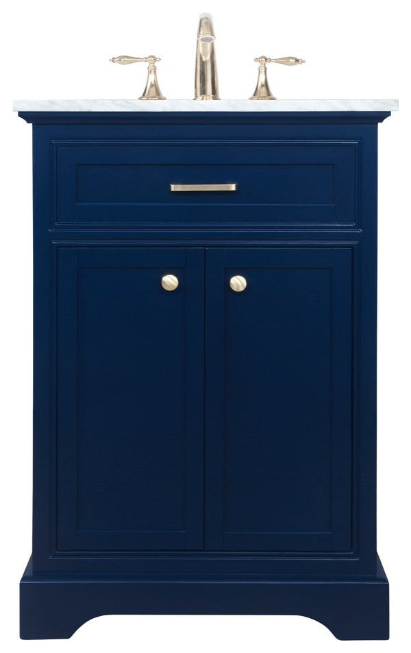 Amber Single Bathroom Vanity, Blue, Blue, 24"