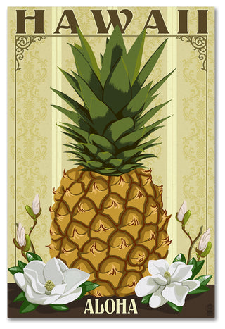 Lantern Press 'Pineapple' Canvas Art, 16" x 24"