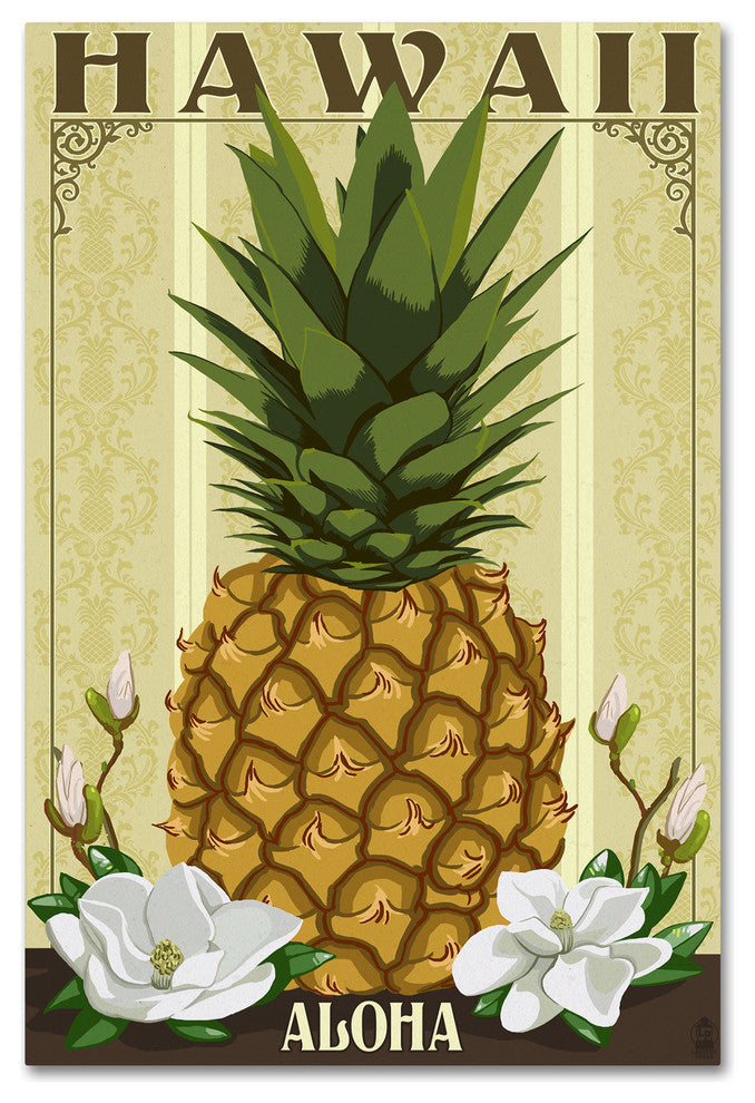 Lantern Press 'Pineapple' Canvas Art, 16" x 24"