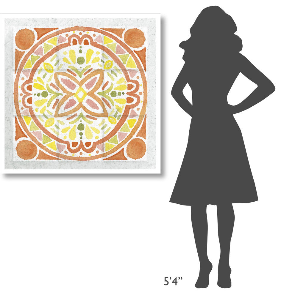 "Citrus Tile I" Digital Paper Print by Elyse DeNeige, 38"x38"