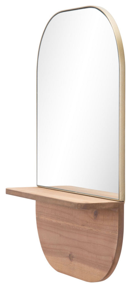 Frame Wall Mirror, Oval, Glass, Steel Metal, Gold, Bedroom Living