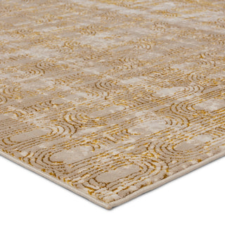 Gimeas Geometric Gold/ Taupe Runner Rug 2'2"X8'