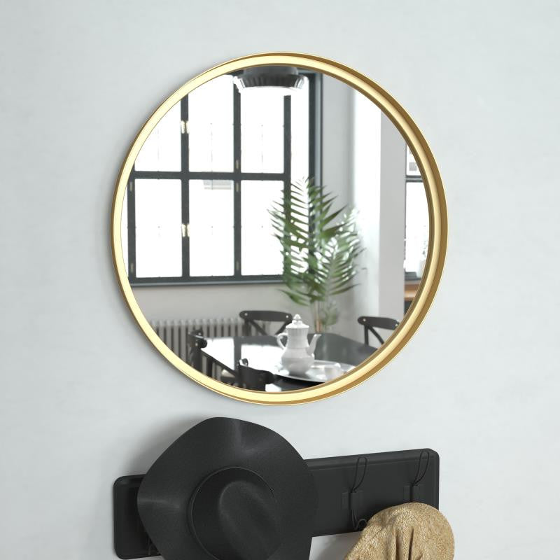 Jennifer Metal Framed Wall Mirror, Gold, 24"