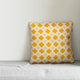 Folk Southwestern Pattern, Yellow Throw Pillow, 16"x16"