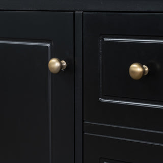 GDF Studio 30" Vanity With Ceramic Sink, Soft Close Door & Drawers, Black