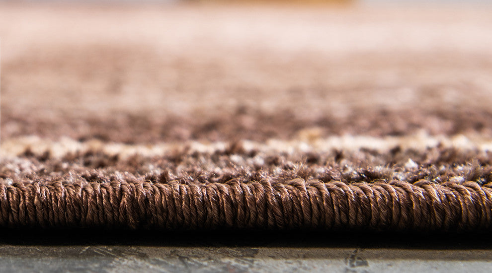 Unique Loom Brown Autumn Foilage 3'3x3'3 Round Rug