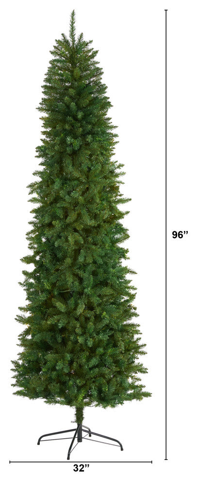 8ft. Slim Green Mountain Pine Artificial Christmas Tree