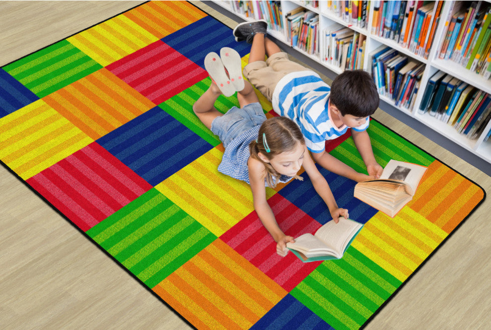 Flagship Carpets VA411-32A 6'X8'4" Hashtag Multi Educational Rug
