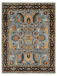 Hand-Knotted Wool Gray/Navy Traditional All Over Traditional Knot Rug, 7'6 X 9'6