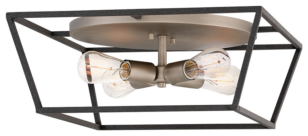 Hinkley Fulton Medium Flush Mount, Aged Zinc