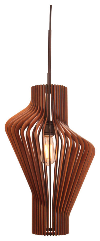 Canopy Crescendo Wood, Cherry, 13.75", Bronze, 1 Light Mid-Pendant
