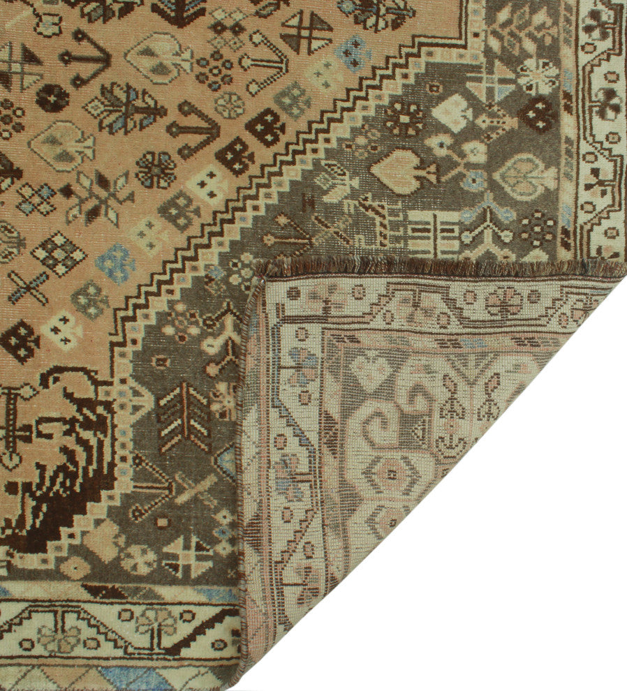 Fine Vintage Distressed Enyd Beige Rug