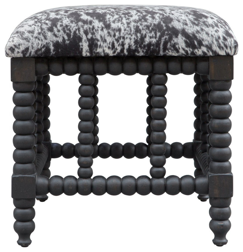 Uttermost Rancho Faux Cow Hide Small Bench 23589