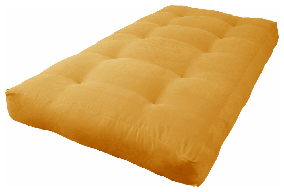 Blazing Needles Vitality 7" Microsuede Twin Futon Mattress, Lemon