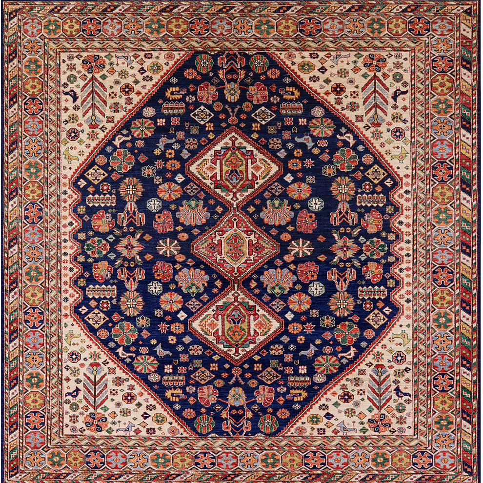 Ahgly Company Indoor Square Mid-Century Modern Area Rugs, 5' Square