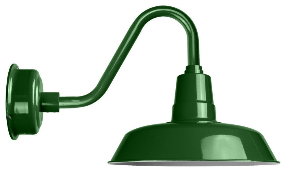 16" Vintage LED Wall Light With Vintage Arm, Green