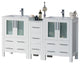 Sydney 60" Double Vanity Set With Mirrors, Glossy White No Mirror