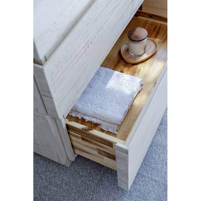 Fresca Formosa Modern 60" Rustic White Double Sink Vanity Set, Faucet Fft9131ch