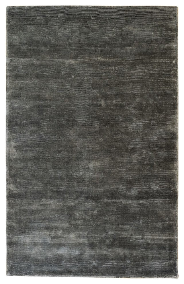 Columbia Hand-Loomed Viscose Grey Contemporary Rug Carpet, Dark Grey, 9' X 12'