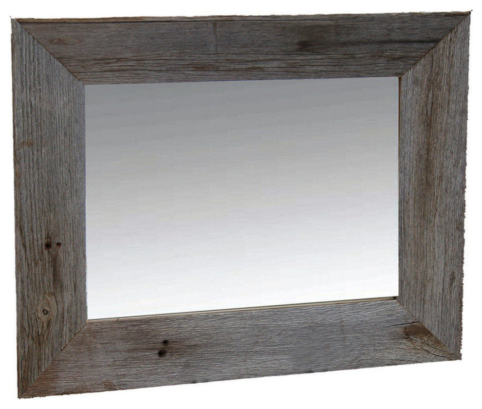 Rustic Mirror, Aspen Style With Beveled Barnwood Edge, 20"x30"