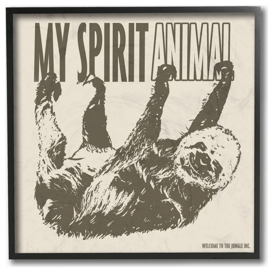Funny Word Sloth Spirit Animal Design, 12"x12"