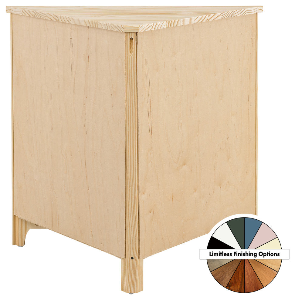 Solid Wood Corner Cabinet, Unfinished