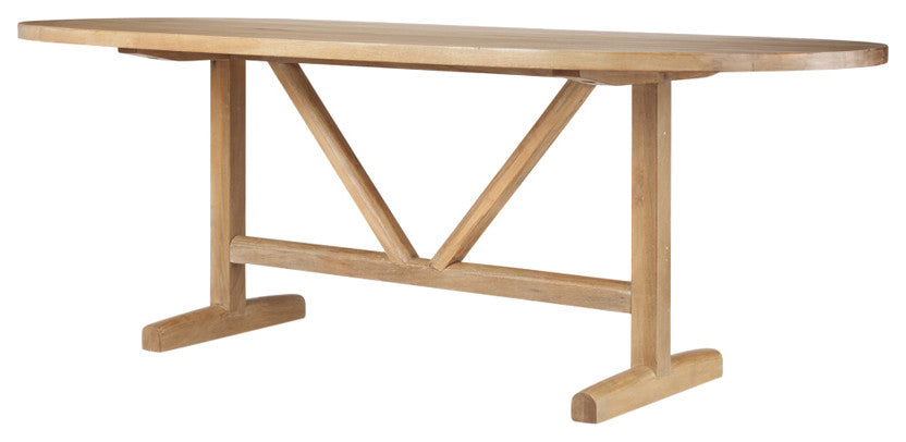Viktor 84"L Light Brown Solid Wood Dining Table