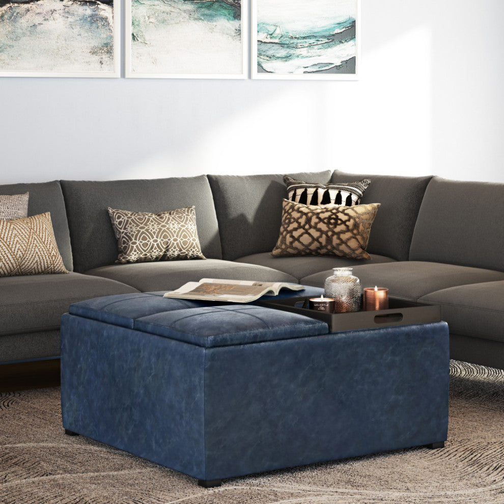 Avalon Square Coffee Table Storage Ottoman