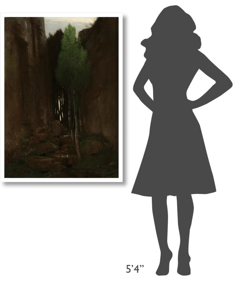"Quell in einer Felsschlucht (Spring in a Narrow Gorge)" Paper Art, 30"x42"