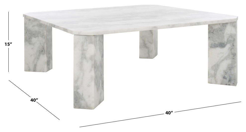 Safavieh Couture Daysi Marble Coffee Table, White