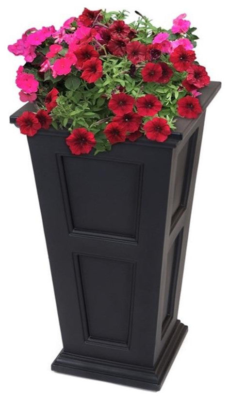 Mayne Fairfield 28" Tall Traditional Plastic Planter in Black