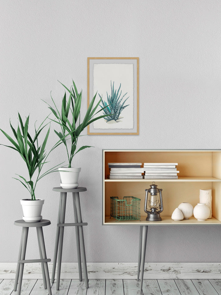 "Tall Succulent" Framed Painting Print, 12"x18"