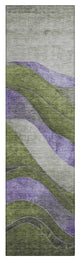 Machine Washable Indoor/Outdoor Chantille ACN1892 Olive 2'3" x 7'6" Runner Rug